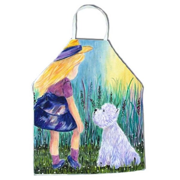 Carolines Treasures Carolines Treasures SS8351APRON Little Girl with Westie Apron - 27 x 31 in. SS8351APRON - main